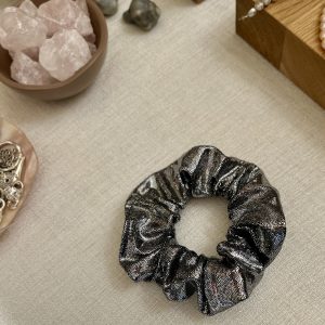 Reputation - Handmade Waterproof Swim Scrunchie in Silver Sparkle