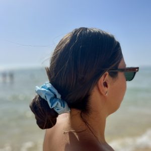 Sky Tide - Handmade Waterproof Swim Scrunchie in Light Blue